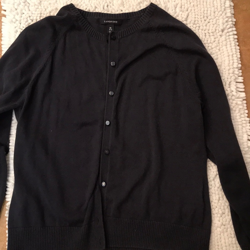 Navy lands end cardigan